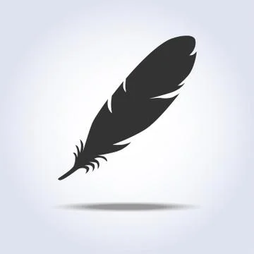 Feather icon in gray colors Stock Illustration