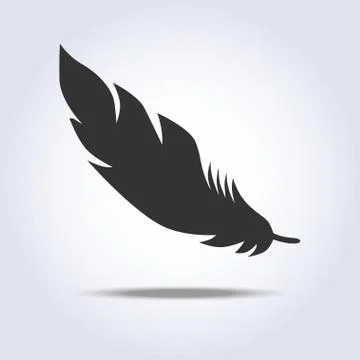 Feather icon in gray colors Stock Illustration