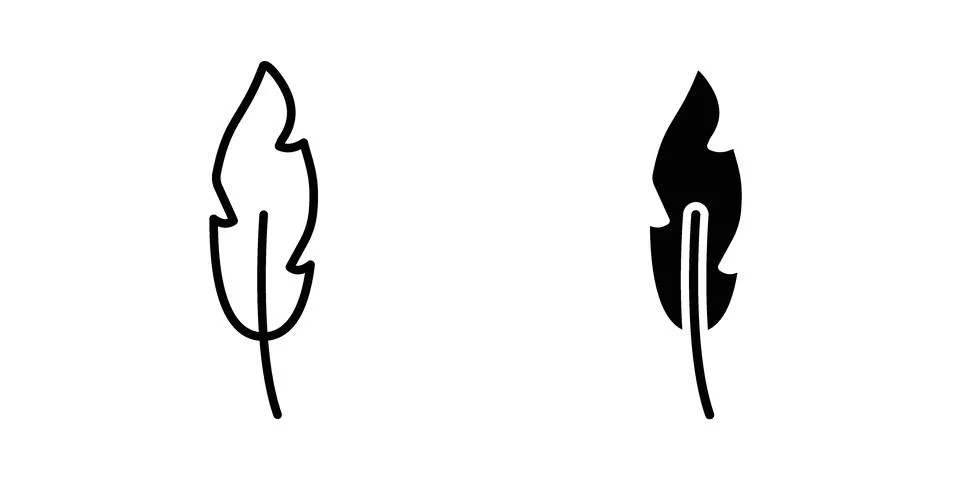 Feather icon illustration vector, icon set for apps Stock Illustration