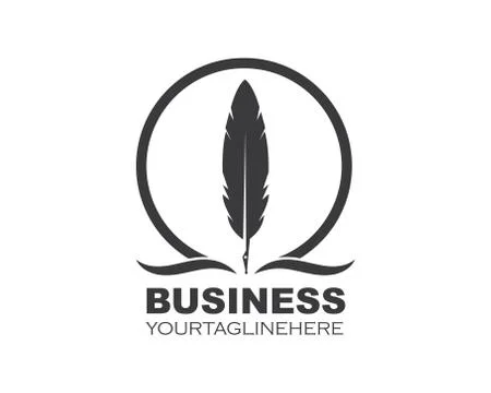 Feather icon illustration vector template Illustrazione stock