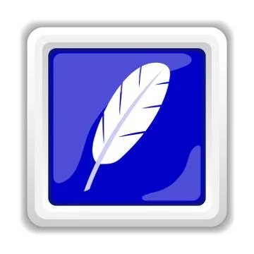Feather icon. Internet button on white background.. Stock Illustration