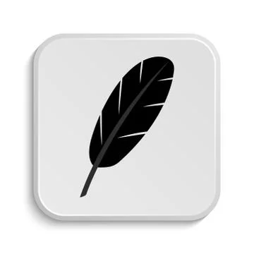Feather icon. Internet button on white  background.. Illustrazione stock