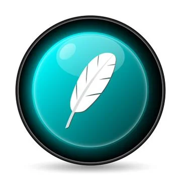 Feather icon. Internet button on white background.. Stock Illustration
