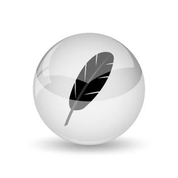 Feather icon. Internet button on white background. Stock Illustration