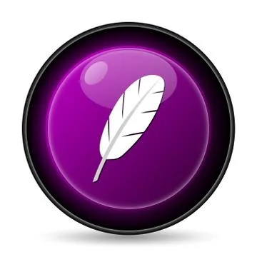 Feather icon. Internet button on white background.. Stock Illustration