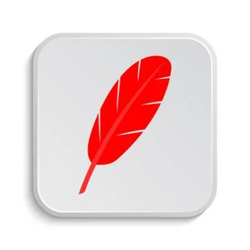 Feather icon. Internet button on white background.. Stock Illustration