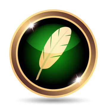 Feather icon. Internet button on white background.. Stock Illustration