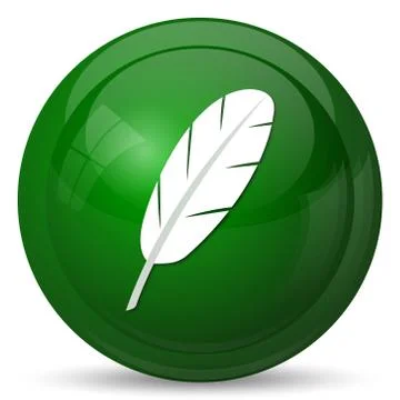 Feather icon. Internet button on white background.. Stock Illustration