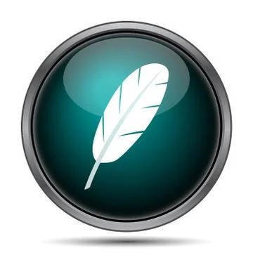 Feather icon. Internet button on white background.. Stock Illustration