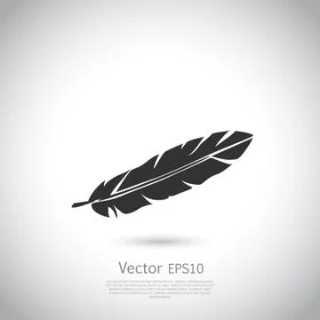 Feather icon or logo Stock Illustration
