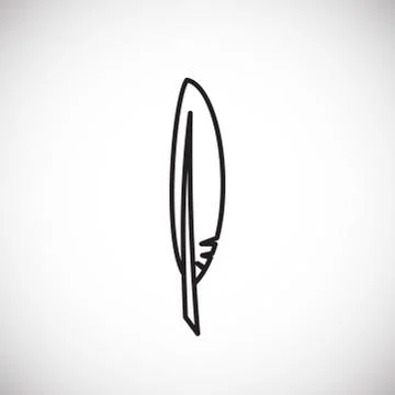 Feather icon outline on background for graphic and web design. Creative Stock Illustration