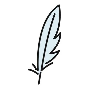 Feather icon representing lightness and writing concepts Stock Illustration