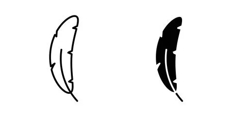 Feather icon symbol. Flat Vector illustration Stock Illustration