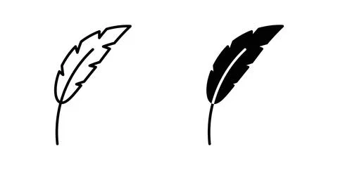 Feather icon symbol. Flat Vector illustration Stock Illustration