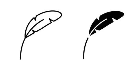 Feather icon vector art Illustrations Stock Illustration