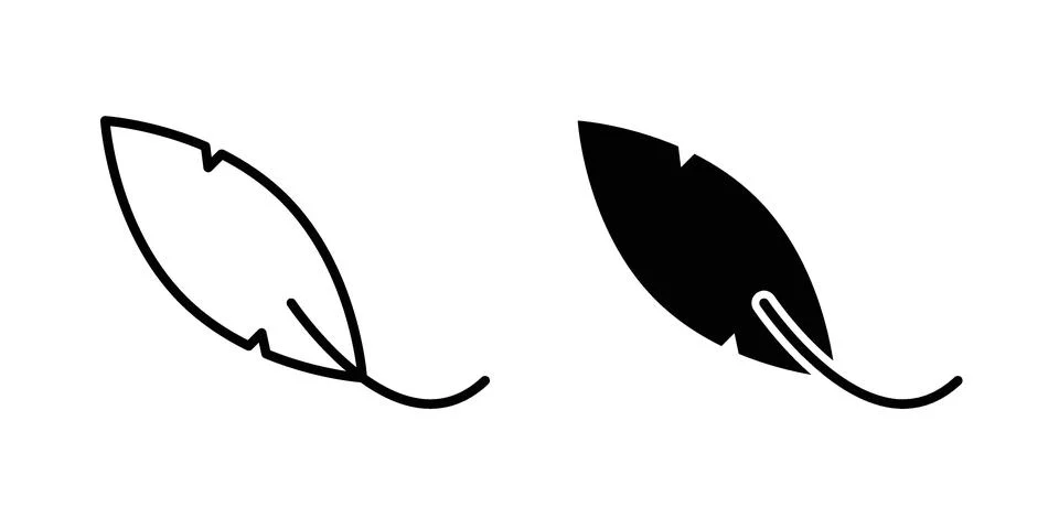 Feather icon vector, illustration icon set Stock Illustration