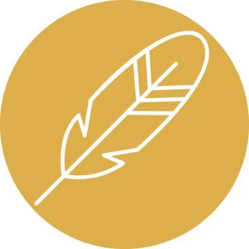Feather icon writing quill or native symbol graphic Stock Illustration