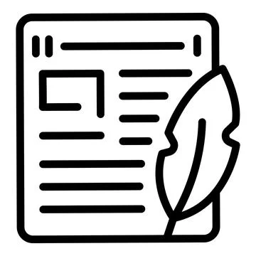 Feather idea icon outline vector. Creative strategy 스톡 일러스트