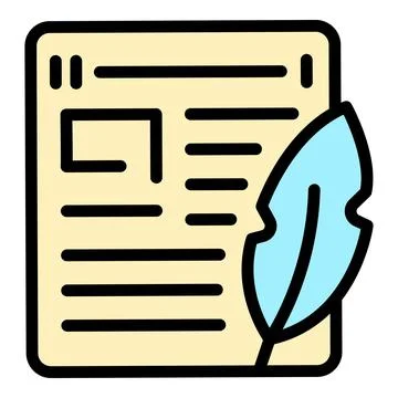 Feather idea icon vector flat Stock Illustration