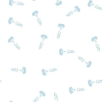 Feather with ink glyph vector seamless pattern Stock Illustration