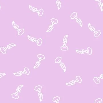 Feather with ink line vector seamless pattern イラスト素材