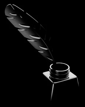 Feather In An Inkwell Illustrazione stock