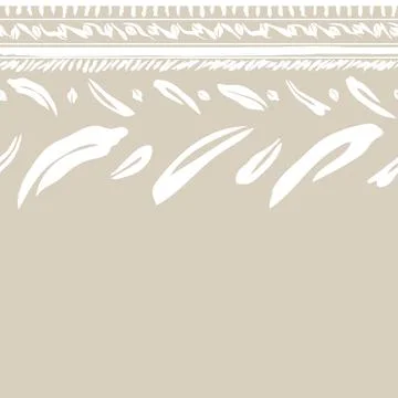 Feather Leaf striped seamless Border pattern design Stock Illustration