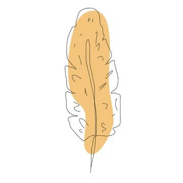 Feather in line style isolated on white background Stock Illustration
