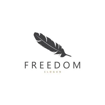 Feather Logo, Animal Wing Design, Vector Icon Template Simple Illustrazione stock
