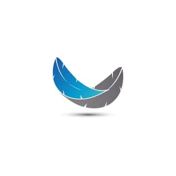 Feather logo icon template Stock Illustration