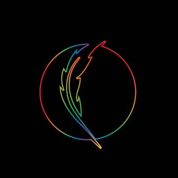 Feather logo symbol vector template Stock Illustration