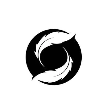 Feather logo symbol vector template Stock Illustration