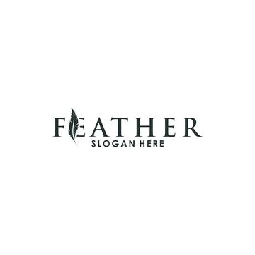 Feather logo template vector icon, creative feather logo design Stock Illustration