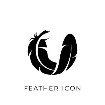 Feather logo vector icon template Illustrazione stock