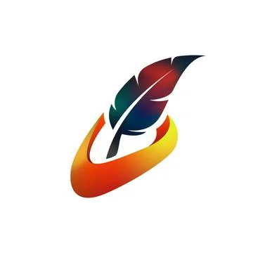 Feather media logo Stock Illustration