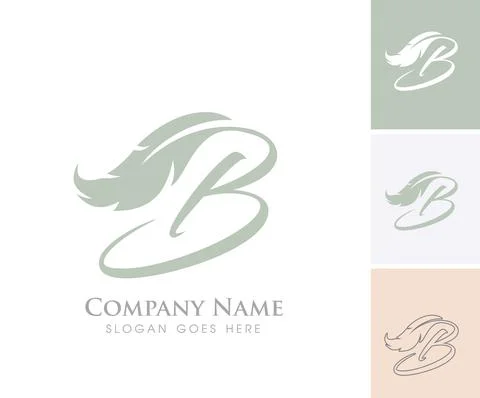 Feather Monogram Initial Letter B Stock Illustration