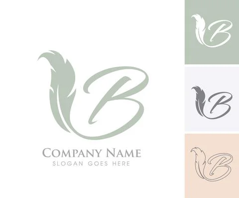 Feather Monogram Initial Letter B Stock Illustration