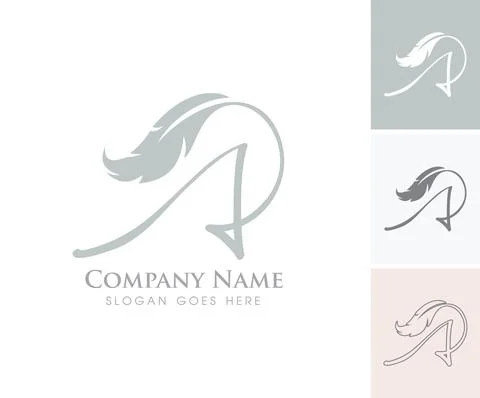 Feather Monogram Initial Letter A Stock Illustration
