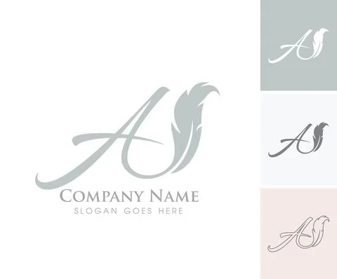Feather Monogram Initial Letter A Stock Illustration