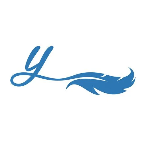 Feather Monogram Initial Letter Y Stock Illustration