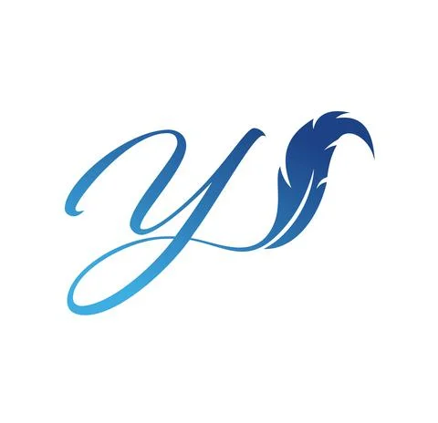 Feather Monogram Initial Letter Y Stock Illustration