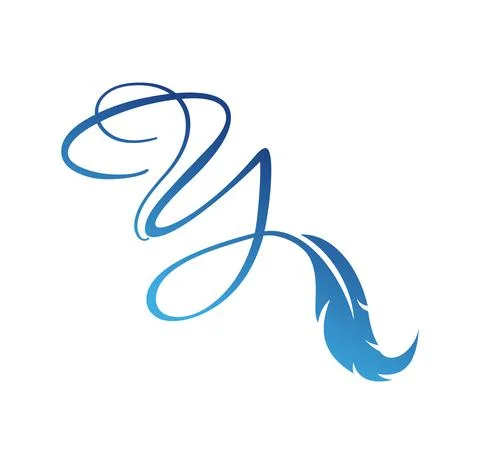 Feather Monogram Initial Letter Y Stock Illustration