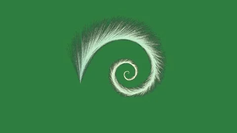 Feather Moving With Spiral On Green Screen Chroma Key Background Stock Footage 338016785