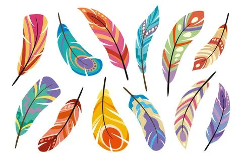 Feather Native American and indigenous ethnic Boho 스톡 일러스트
