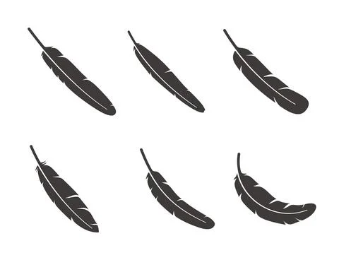 Feather pattern icon set, vector illustration Illustrazione stock
