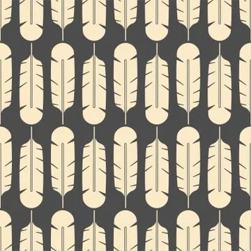 Feather pattern seamless. bird feather background. vector texture Stock Illustration