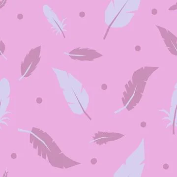 Feather pattern seamless vector illustration pink Stock Illustration