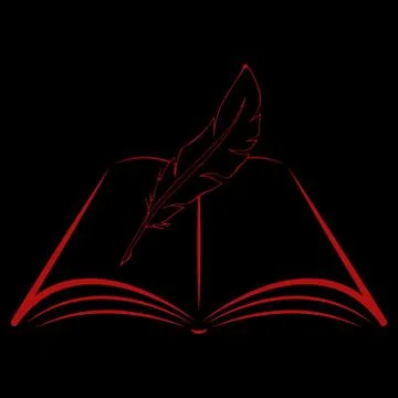 Feather pen and notebook. Vector illustration notebook with feather for calli Stock Illustration