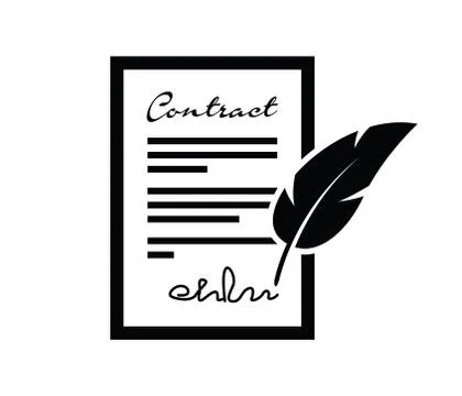 Feather pen contract Stock Illustration