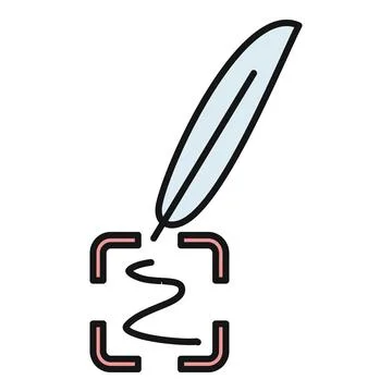 Feather pen creating a scribble for electronic signature Stock Illustration